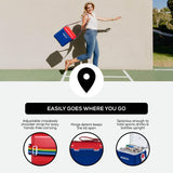 Igloo 11 Quart Tag-Along-Too Tailgating Cooler w/ 2-Day Ice Retention, Navy w/Rainbow Strap, 25 Qt