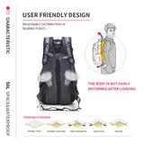 Bseash 50L Hiking Backpack, Water Resistant Lightweight Outdoor Sport Daypack Travel Bag for Camping Climbing Skiing Cycling (Purple - No Shoe Compartment)
