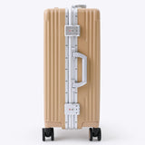 Nobl Travel Carry On Luggage, Noble Zipperless Aluminum Frame PC Hard Shell Suitcase, 22.5"x15"x9.5" Airline Approved, 360° Spinner Wheels, TSA Locks, USB Charging Port, Cup & Phone Holder - Caramel