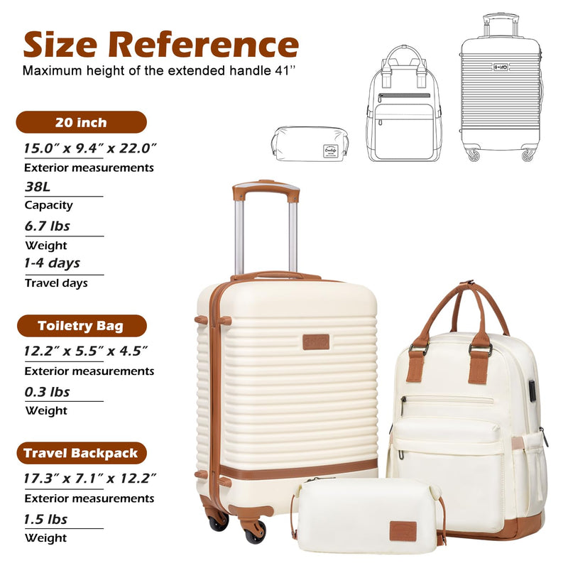 Coolife Suitcase Set 3 Piece Luggage Set Carry On Travel Luggage TSA Lock Spinner Wheels Hardshell Lightweight Luggage Set(Dark Green, 3 piece set (BP/TB/20))