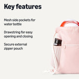 Amazon Basics Drawstring Lightweight Gym Bag Soccer Backpack, Large, Pink