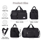 FIORETTO Women's Gym Duffle Bag with Shoes Compartment, 37L Capacity, Ideal for Travel, Gym, Sports, Duffel, Weekender, Black