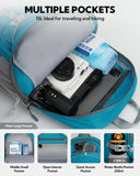 WATERFLY Small Lightweight Packable Backpack: 15L Mini Ultra Light Foldable Travel Daypack with Breathable Shoulder Strap Outdoor Hiking Camping Day Pack for Women Men Blue
