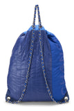 Chanel, Pre-Loved Nylon Coco Neige Drawstring Backpack, Blue