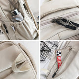 Aesthetic Backpack Cute Backpack for School College Backpack Large Capacity Bookbags for Girls Women Students Casual Travel Daypacks Solid Color(White)