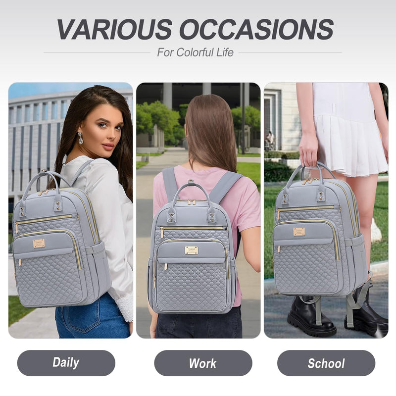 Tealari Laptop Backpack for Women,15.6 Inch Laptop Backpack for Work,Water Resistant Travel Backpack,College Bookbag with Wallet