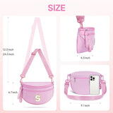 YOOLIFE Birthday Gifts for 10 11 12 13 14 15 16 17 Year Old Teen Girls, Crossbody Bags Bum Bag for Women Girls Wallets Purse, Initial Fanny Pack Belt Bag for Teen Girl Monogram Sling Bags, Pink (E)