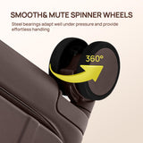 NINETYGO Carry On Luggage 22x14x9 Airline Approved, 20 Inch Suitcase with Front Compartment, Coffee-Infused PC Hard Shell, Eco-Friendly, Cup Holder, Clamshell, TSA Lock, Spinner Wheels (Americano)