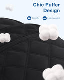 BAGSMART Travel Laptop Backpack, College Backpack for Women, Quilted Small Computer Bookbag, Water-Resistant 15.6 Inch Laptop Casual Bag, Black