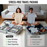 Veken 8 Set Packing Cubes for Travel Essentials, Suitcase Organizer Bags in 4 Sizes, Carry-On Luggage Accessories with Large Laundry & Hanging Toiletry Bag, Must-Have for Airplane, Road Trip & Camping