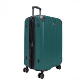 Flying Axis Collection Lightweight Hardside Expandable 8-Wheel Spinner Luggage, Midnight Turquoise, 24-Inch Checked
