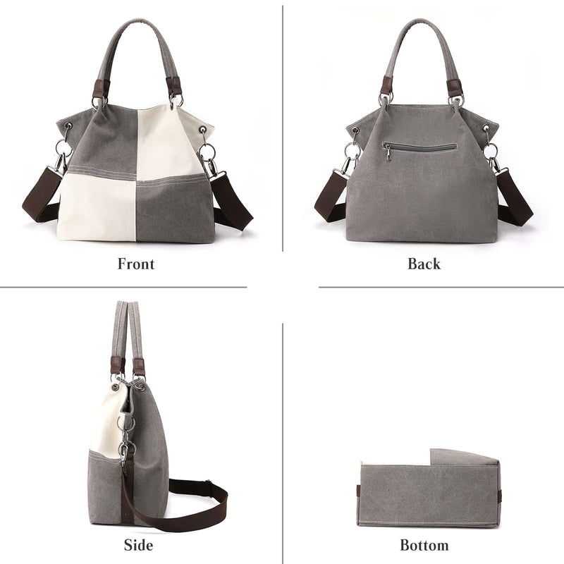 CORIOS Women Shoulder Bag Canvas Tote Bag Handbag Casual Top Handle Bag Mulit-Pocket Crossbody Bag Satchel Bag Messenger Bag for Travel Work Party Office Shopping Green