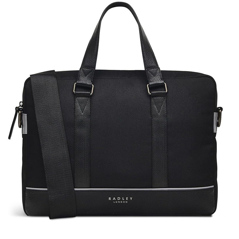 RADLEY London Deans Street Men's Medium Leather Ziptop Satchel Bag, Black