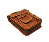 13" leather messenger bag laptop case office briefcase gift for men computer distressed shoulder bag