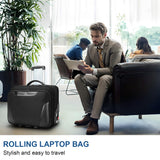 MATEIN Rolling Briefcase for Men, Large Rolling Laptop Bag with Big Wheels Fits 17.3 Inch Notebook for Travel Office Work, Water Resistant Roller Computer Case College Teacher Luggage Suitcase, Black