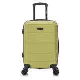 DUKAP SENSE Hardside Luggage with Spinner Wheels | 20 in Durable Lightweight Carry on Suitcase for Travel | Zipper Clouser Suit Case with Gel Handles and Trolley | Green