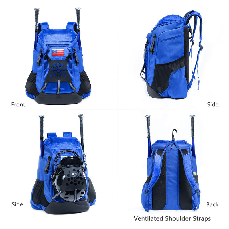 VIGEGARI Baseball & Softball Bat Backpack, Double-Layer Sports Bag with Glove Clip, Large Capacity for Youth & Adult Players, Accessories Storage for Boys and Girls