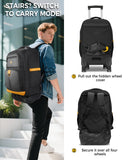MATEIN Rolling Backpack with 4 Spinner Wheels, 17 Inch Backpack on Wheels with Shoulder Straps, Water Resistant Rolling Computer Bag Carry On Luggage, Business Travel Roller Laptop Bag for Women Men