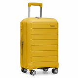 Traveler's Choice Pagosa Hardshell Expandable Luggage with Spinner Wheels, Yellow, 22-Inch Carry-on