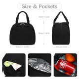 abshoo Lunch Bag for Women Girls Reusable Tote Lunch Bags Insulated Lunch Bag for School Work Picnic Travel (Black)