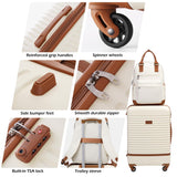 Coolife Suitcase Set 3 Piece Luggage Set Carry On Travel Luggage TSA Lock Spinner Wheels Hardshell Lightweight Luggage Set(Dark Green, 3 piece set (BP/TB/20))