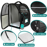 PetAmi Dog Backpack Carrier for Small Large Cat, Pet, Puppy, Ventilated Pet Hiking Backpack Travel Bag, Airline Approved Cat Backpack Carrier, Camping Biking Dog Bag Up to 18lbs Pet, Black