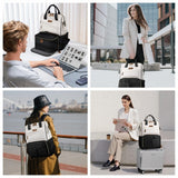 Maelstrom Travel Backpack for Women Men,Laptop Backpack Fits 15.6-17.3 Inch Laptop, Nurse/Work Bag with Insulated Lunch Box (Black-beige)