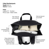 RAINS 2 Way Tote Backpack, Unisex for Men and Women, Black – Fits 16″ Laptop, Waterproof Commuter Backpack