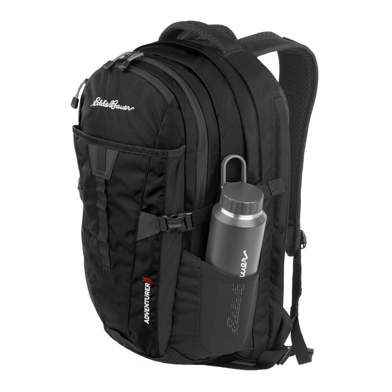 Eddie Bauer Adventurer Backpack with Organization Compartments and Hydration/Laptop Compatible Sleeve, Women's Adventurer - Black, 30L