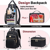 Weitars Lunch Backpack for Women,15.6 Inch Laptop Backpacks Travel Backpack for Women,Work Back pack,Teacher Nurse Back pack Insulated Lunchbox Backpacks