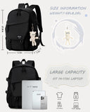 Caoroky knight College School Bag for Men Women Laptop Backpack 15.6 Inch Anti Theft Travel Daypack Large Elementary Middle High Bookbags for Teens Girls Boys Students-Large,black