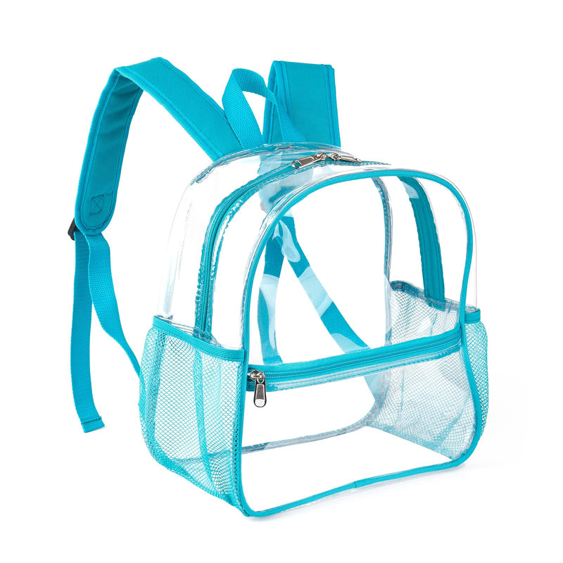 Fomaris Stadium Approved Clear Backpack 12x12x6, Small See Through Plastic Concert Backpack (Turquoise)