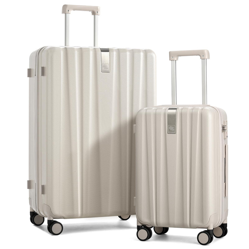 Hanke Hardshell Luggage Sets 2 Piece Extra Large Suitcases with Lock,28 Inch Luggage with Spinner Wheels, Travel Suitcase for Women Men 20 29Inch,Ivory White