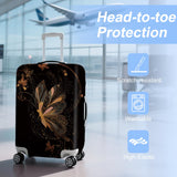 ANNA QUEEN Gold Butterfly Travel Luggage Cover -Stretchable Airplane Suitcase Protector Sleeve,Universal Washable Fit for 20-22 Inch Checked Baggage,Water Resistant Durable Luggage Protector
