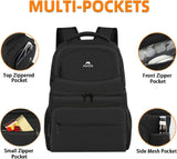 MATEIN Backpack Cooler for Men Women, 26 Cans Insulated Lunch Cooler Backpack Double Layer Cooler Bag, Leak-Proof Soft Lunch Box Backpack with Cooler Compartment Beer Gifts for Travel Beach, Black