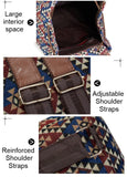 Zeollashop Hippie Canvas Women Backpack Purse- Boho Style Ethnic Drawstring Causal Double Shoulder Vintage Travel Daypack (Landscape), Large