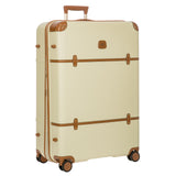 Bric's Bellagio 3.0 Spinner Trunk- Luxury Hardshell Check In Luggage with Large Wheels, Telescopic Handle, Leather Detailing - Expandable Rolling Suitcase - 32", Cream