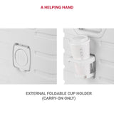 SwissGear 7366 Signature Hardside Expandable Luggage with Spinner Wheels, TSA Lock, Cup-Holder, White, Carry-On 19-Inch