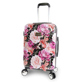 BEBE Marie 21" Hardside Carry-on Spinner Luggage Carry-On Luggage, Black Floral Print
