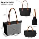 KALIDI Tote Bag for Women Nylon Top-Handle Purse,Large Capacity Shoulder bag,Spacious Hobo handBag with Zipper Leisure Foldable Weekend Black