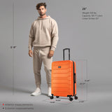 InUSA TREND Luggage with Spinner Wheels | Durable Lightweight Hardside Suitcase, Travel bag with Handle and Trolley, 28-Inch Large Checked luggage | Orange