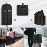 Heavy Duty Large Travel Garment Bag for Hanging Clothes, Zippered Clothing Storage with Multiple Pockets, Breathable Fabric for Dresses and Suits, Moving and Closet Organizer, Black