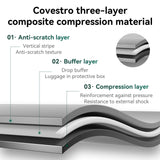 ROAMING 24 Inch Checked Luggage TOP Opening Rolling Suitcase PC hard sided luggage with Spinner Wheels Cup Holder Tsa Lock Specially Designed Ergonomic Pull Rod Handle for Travel Woman Men Blue