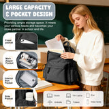 VECAVE School Backpack Black Waterproof Bookbag Casual Lightweight Travel Rucksack Daypack Backpacks for Men Women College High School Bags backpack for Boys Girls Teens