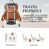 Shrrie Vegan Leather Laptop Backpack for Women 15.6 inch Work Backpack Fashion Travel Backpack Purse for Travel College Work