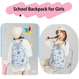 Mfikaryi Backpacks for Girls Cute Cat Backpack Elementary School Backpack Students Bookbag for Girls