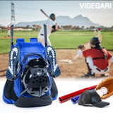 VIGEGARI Baseball & Softball Bat Backpack, Double-Layer Sports Bag with Glove Clip, Large Capacity for Youth & Adult Players, Accessories Storage for Boys and Girls