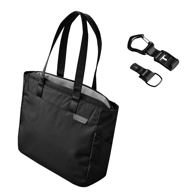 ALPAKA Metro Tote Bag and HUB Carabiner(L) - Build 16" Laptop & Tablet Sleeve with zipper, External Bottle Pocket,Luggage pass-through; EDC Carabiner for Keys - Tactical Gear & Backpack Accessories.