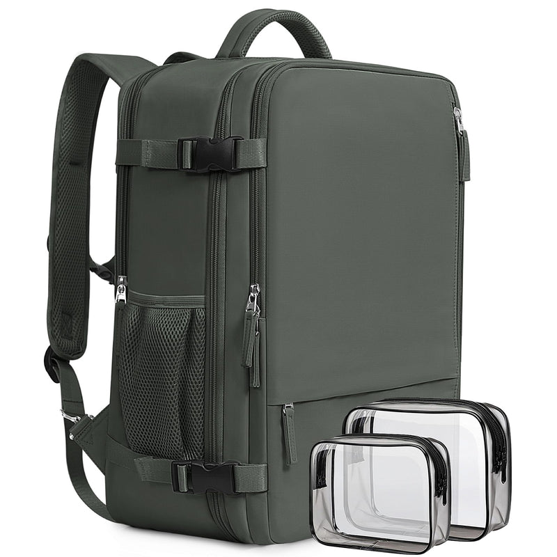 Beraliy Travel Backpack for Men Women, Carry On Backpack, 16 Inch Laptop Backpack, Waterproof Hiking Backpack, Casual Outdoor Daypack College Bag, Olive-green