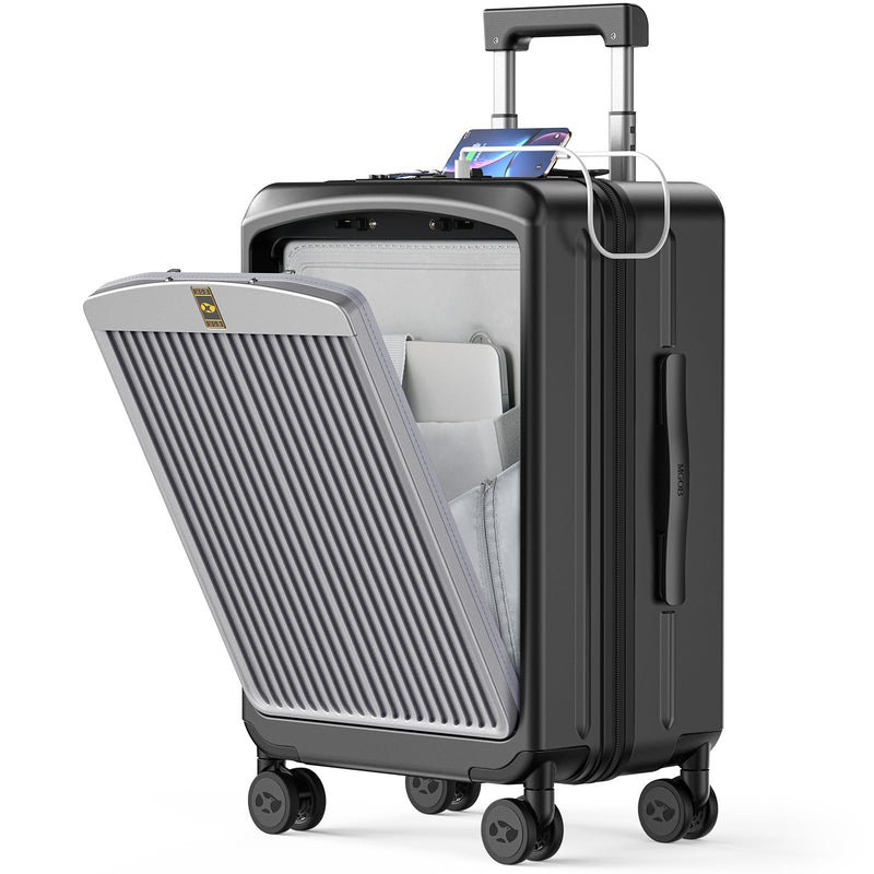 MGB Carry on Luggage 22x14x9 Airline Approved, Durable PC Hardside Suitcase with TSA Lock for Business Trip, 20 Inch Carry-on Luggage, USB Port & 360°Spinner Wheels
